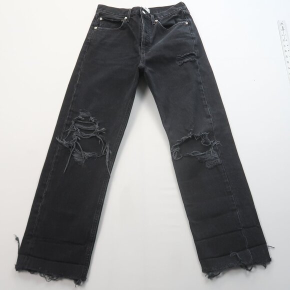Agolde 90's Mid Rise Loose Fit Jeans in Black Size 26 - Picture 4 of 12